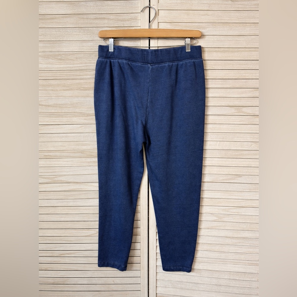 Lands’ End Blue Ankle Jogger Pants Medium Athleisure Casual Comfort Chic Cozy